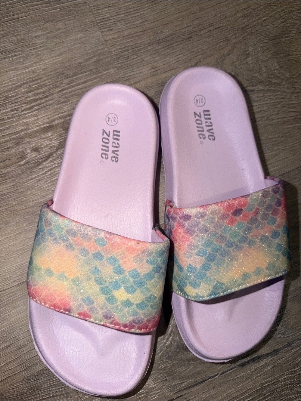 Wave Zone Kids Pastel Pink Mermaid Slide Sandals